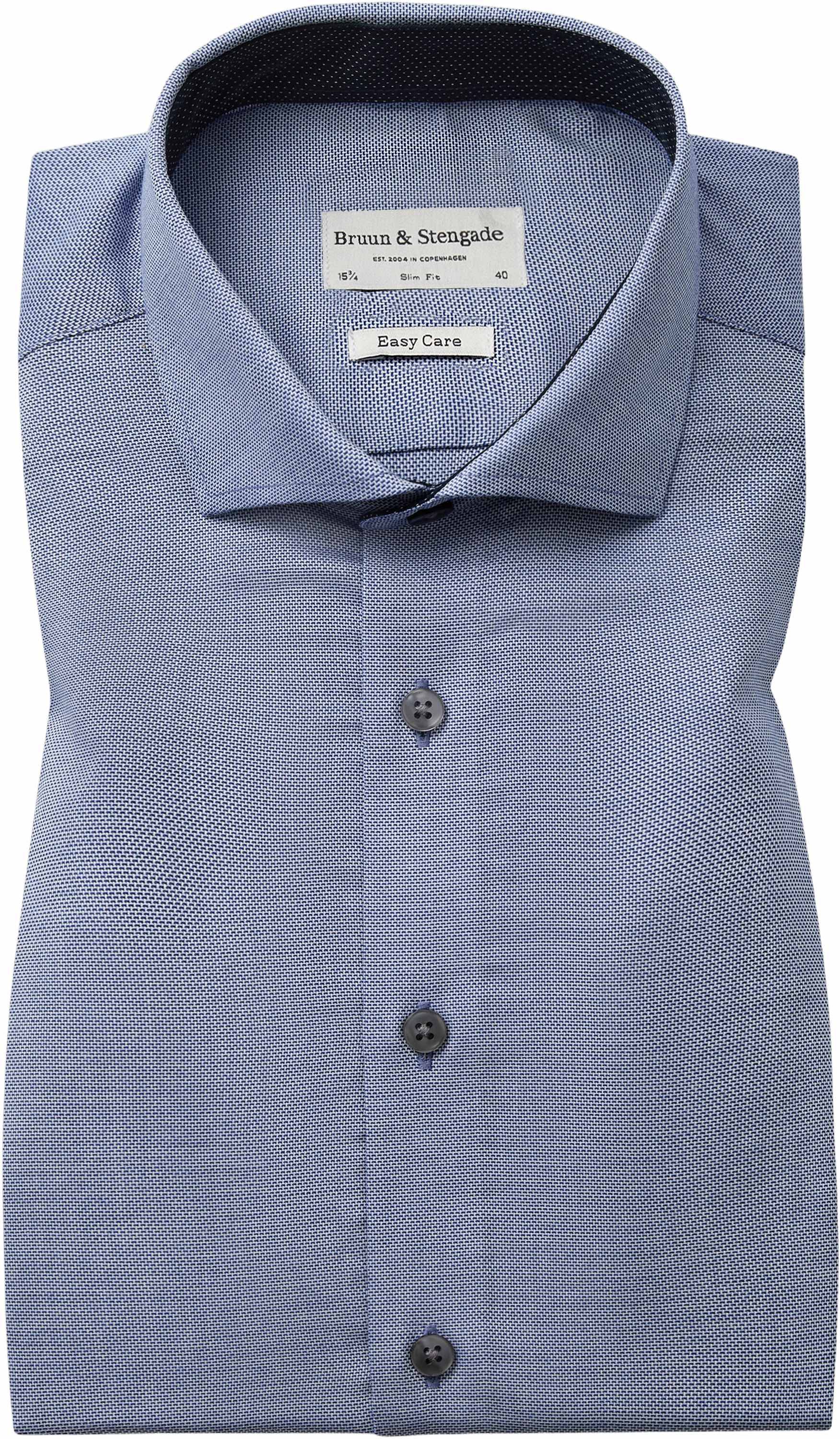 Bruun & Stengade BS Ottolenghi Slim Fit Shirt Mand Blue Skjorter Str 44 - hos Magasin.