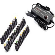 Dc justerbar strömförsörjning 220v to 3v-24v 3a universaladapter 3v 12v 15v 24v med 8 pluggar 34 pluggadapter led belysningstransformator - Med 34 st / Eu