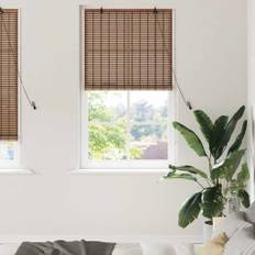 vidaXL Fönsterpersienn Geometriskt Brun 100 x 220 cm Bambu