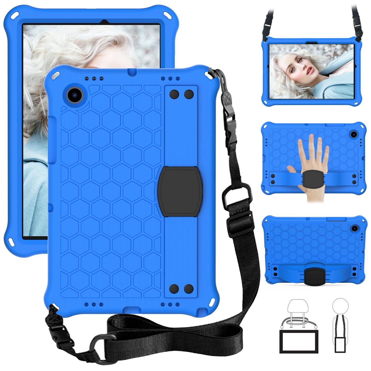 Case for Samsung Galaxy Tab A11 A9 Plus 11 Inch S6 Lite 10.4 P620 P625 A11 A9 8.7 A7 Lite 8.7  Kids Stand Tablet Cover Strap
