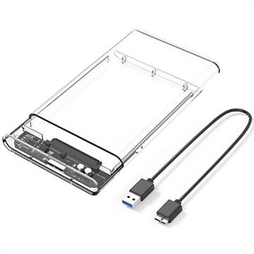 USB 3.0 2.5 SATA HDD/SSD harddiskkabinet - Transparent