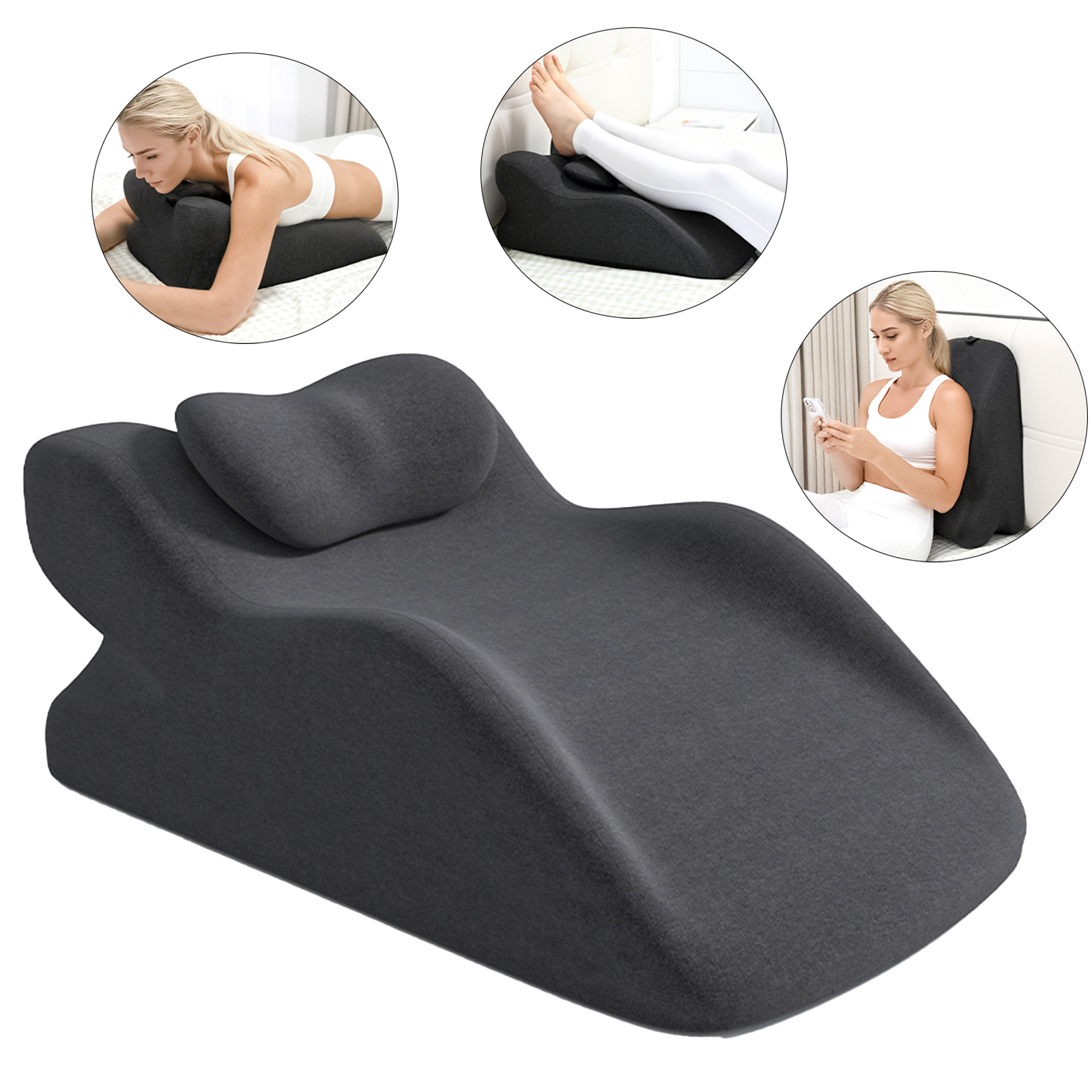 Wedge Pillow 30°&60° Adjustable ,Ergonomic Bed Pillow Cushion for Acid Reflux Snoring Pregnancy Back Leg Support,Removable Cover