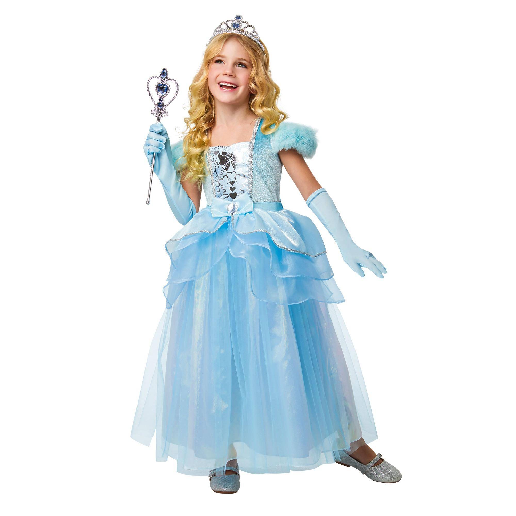 Bristol Novelty Girls Princess Costume 7-8 Years blå