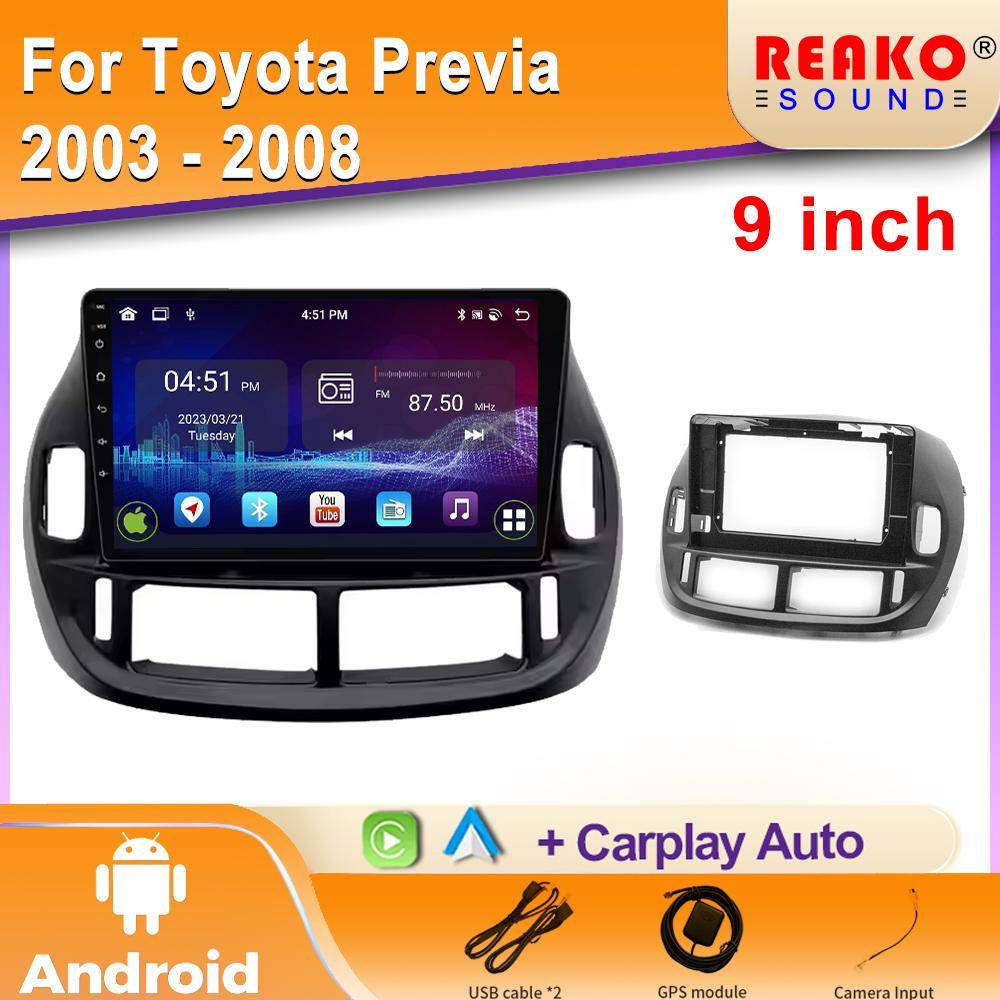 9'' Skärm Bil Auto För Toyota Previa 2003 - 2008 Vänsterstyrd/Högerstyrd Android Radio GPS-navigering Multimedia-spelare 5G WIFI BT 2din DVD