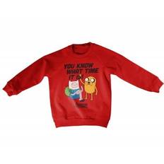 It's Adventure Time Kids Sweatshirt (Red,5-6 år)