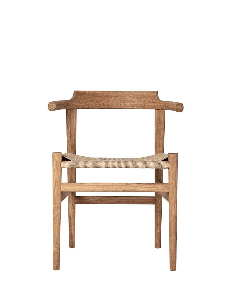 PP68 Stol af Hans J. Wegner Sort papirgarn / Eg / Sort lak (med årestruktur) - Jacobsen Plus