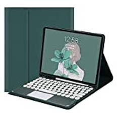 Touch-tangentbordsfodral för iPad Mini 5:e generationen Mini 4 Touchpad avtagbart tangentbord med pennhållare rund nyckel färg smalt smart fodral för mini 5:e gen, mörkgrön