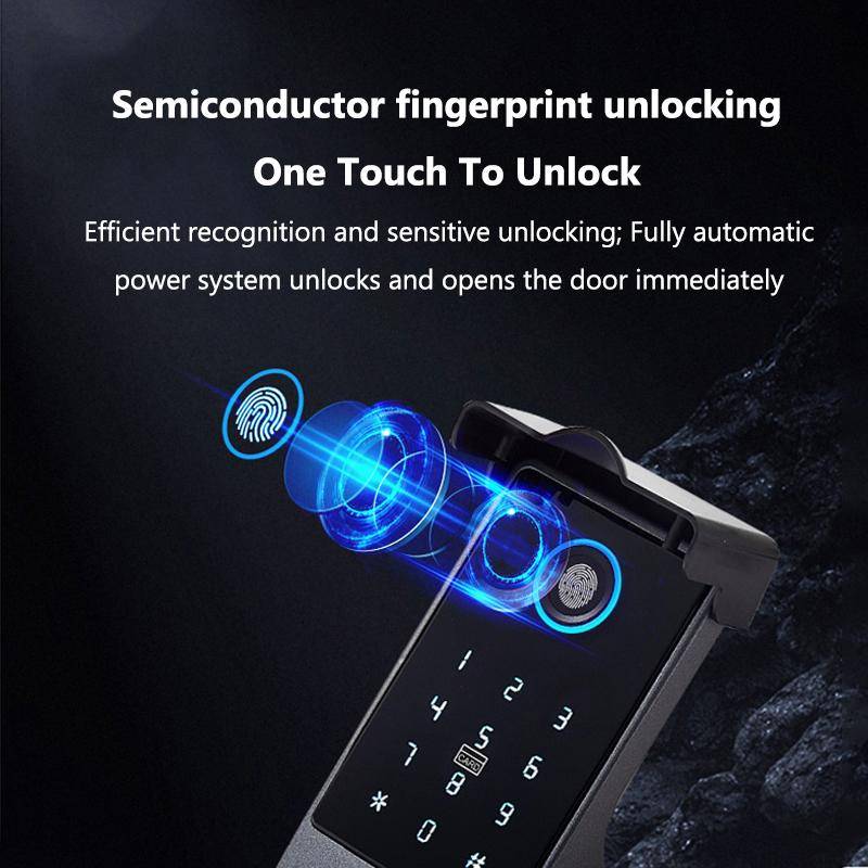 TTLock APP WiFi Fingeravtryckslås Tuya Vattentät Bluetooth Utomhusport Lösenord IC-kort Nyckellöst Smarthus Elektroniskt Dörrlås gray