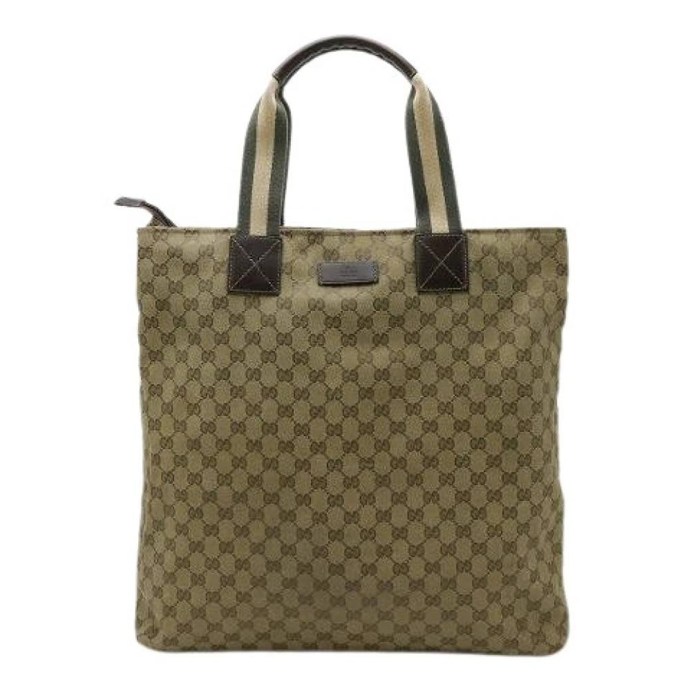 Gucci Vintage Pre-owned GG Canvas Tote Bag - Vintage - Dame - Brun - ONE SIZE - Læder