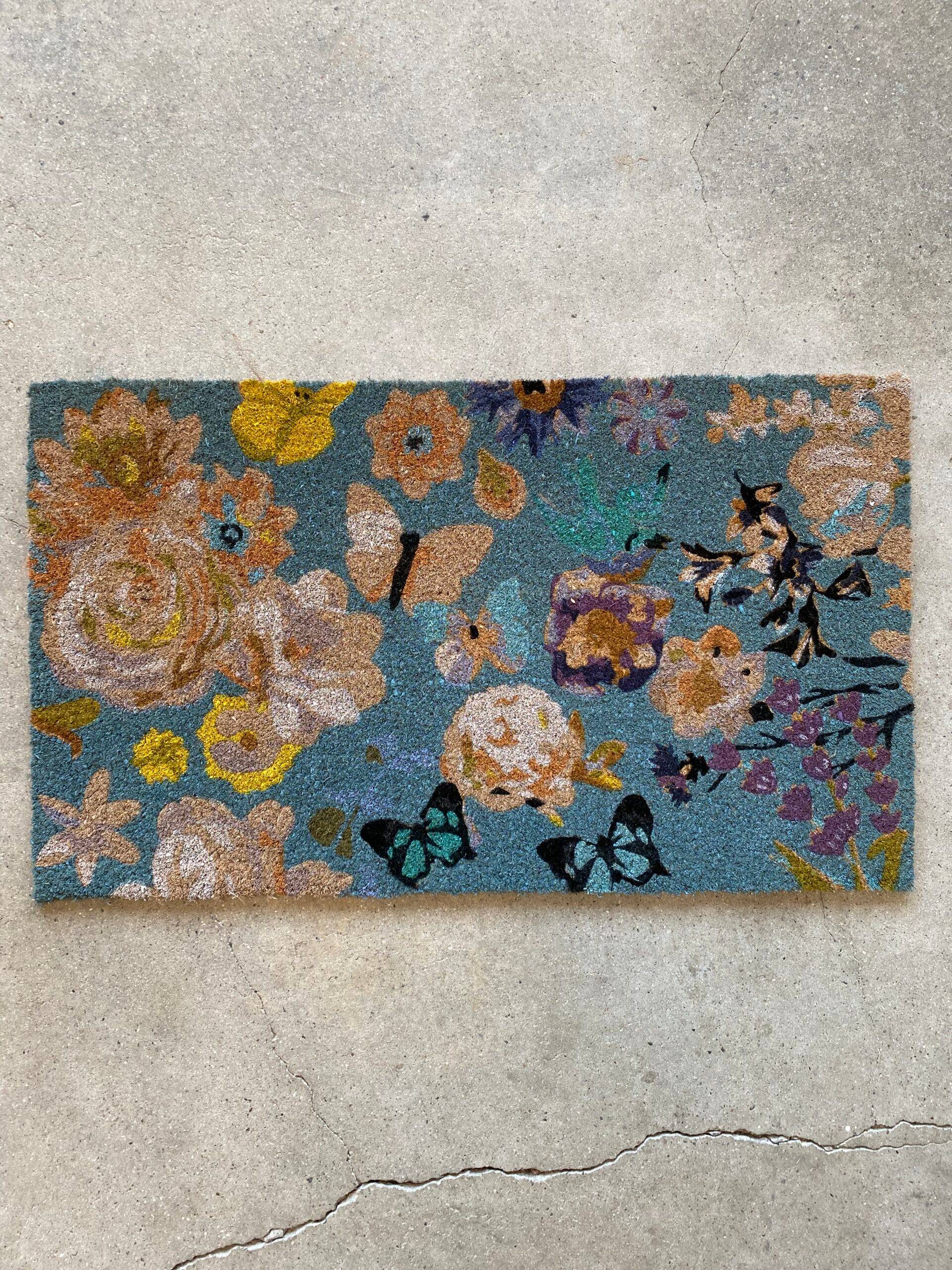 DØRMÅTTE - pastel blomster