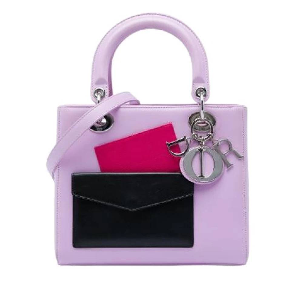 Dior Vintage Pre-owned Lady Dior Håndtaske - Vintage - Dame - Lilla - ONE SIZE - Uld