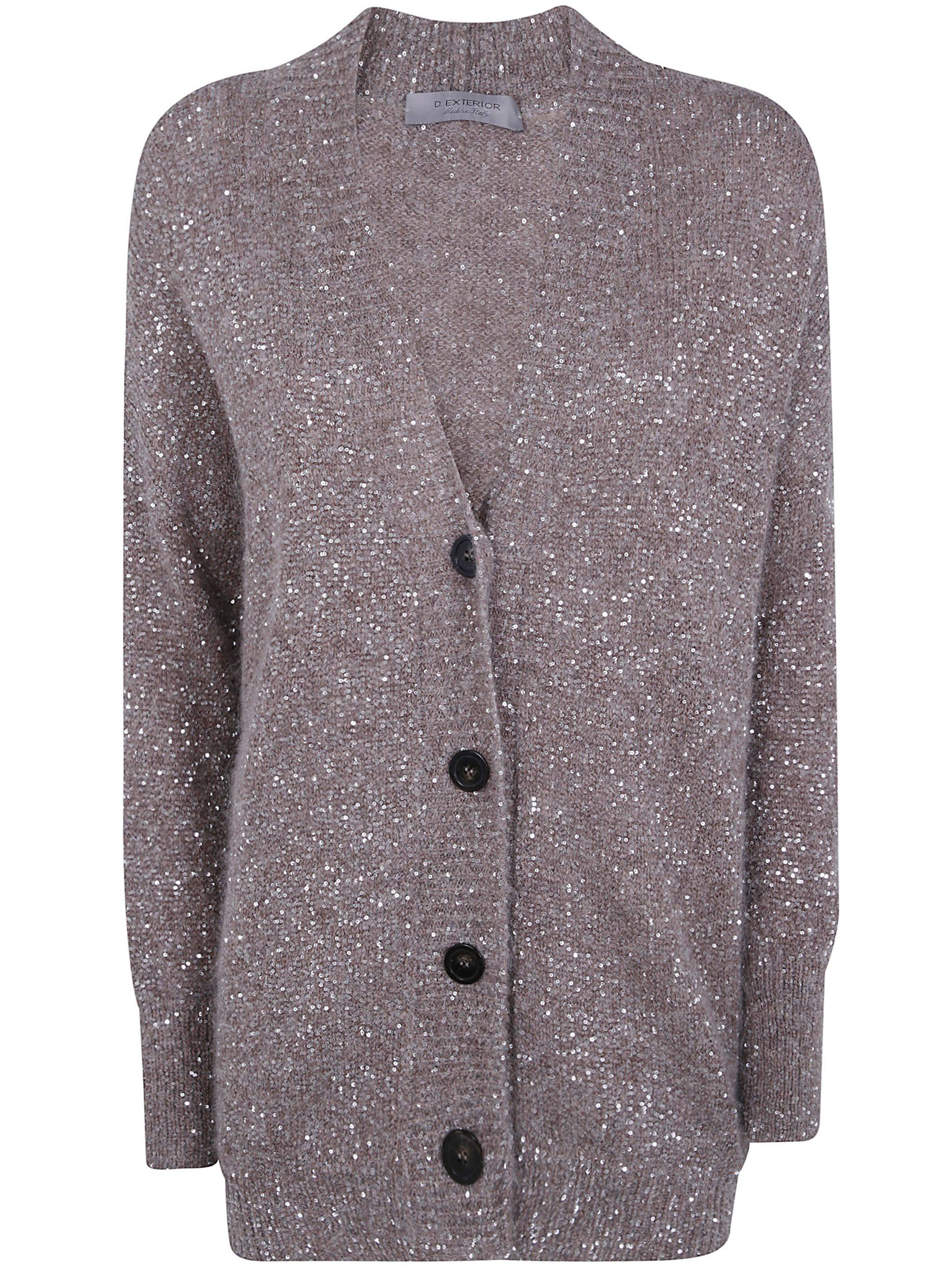 D. EXTERIOR Sweater Button Front "Soft Alpaca Crystals Cardigan"