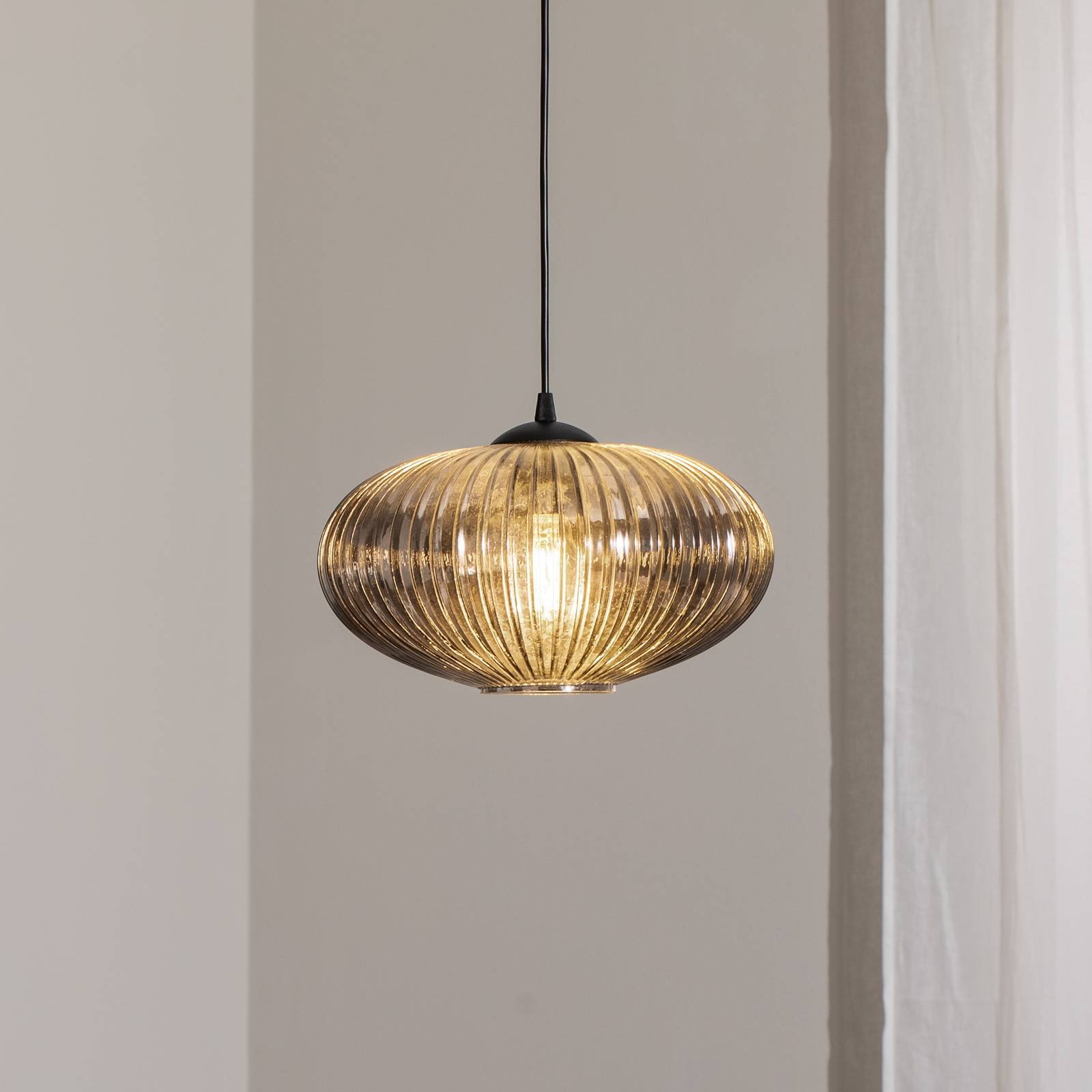 Glas pendellampa Coco EMIBIG LIGHTING, dimbar, Aluminium / grå / zink, Vardagsrum / matsal, Glas, Pendellampa