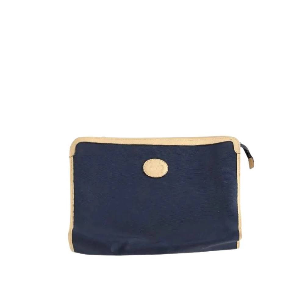 Celine Vintage Pre-owned Leather Pochette - Vintage - Dame - Blå - ONE SIZE - Læder