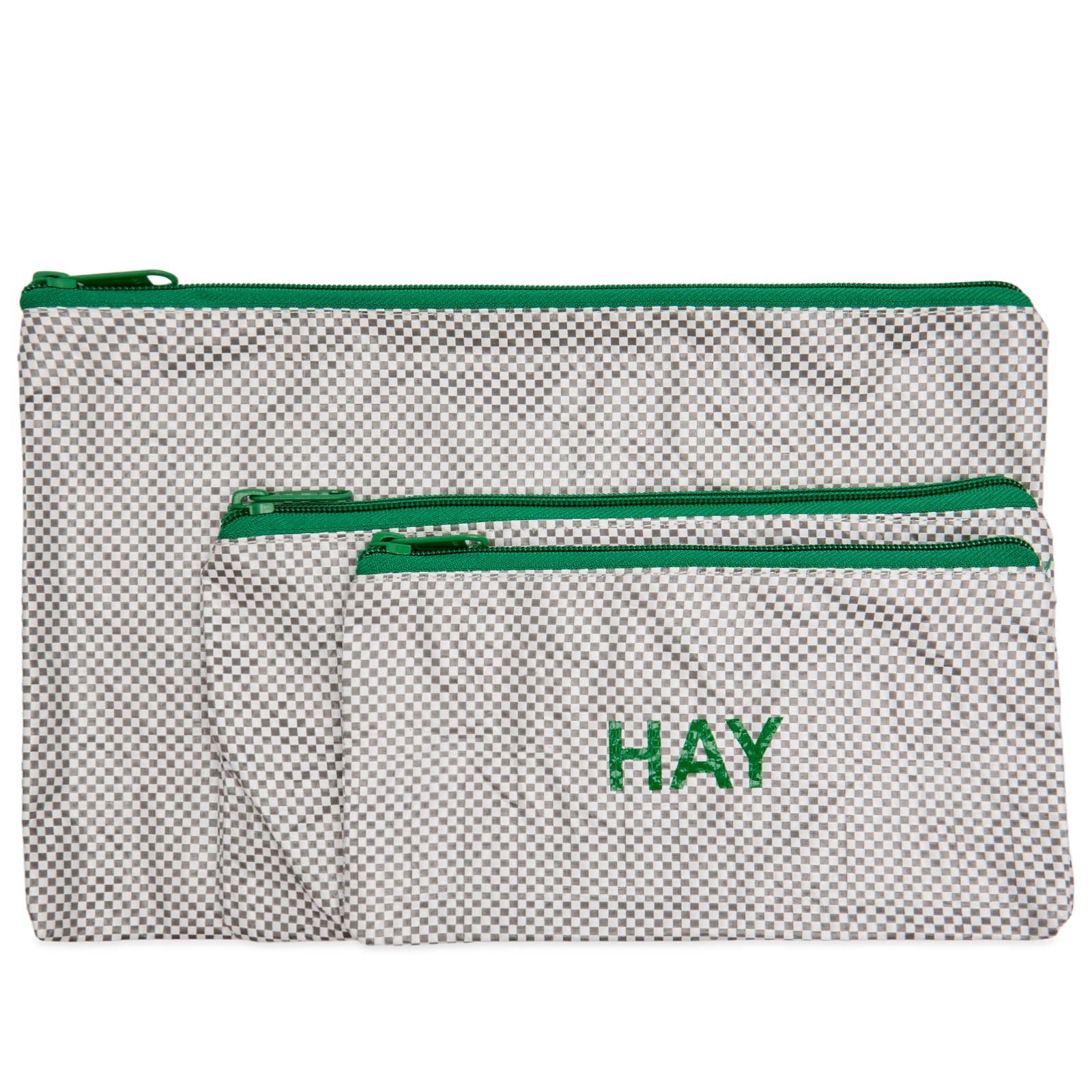 HAY Candy Mono Wash Bag - Flat Set of 3 - Grey