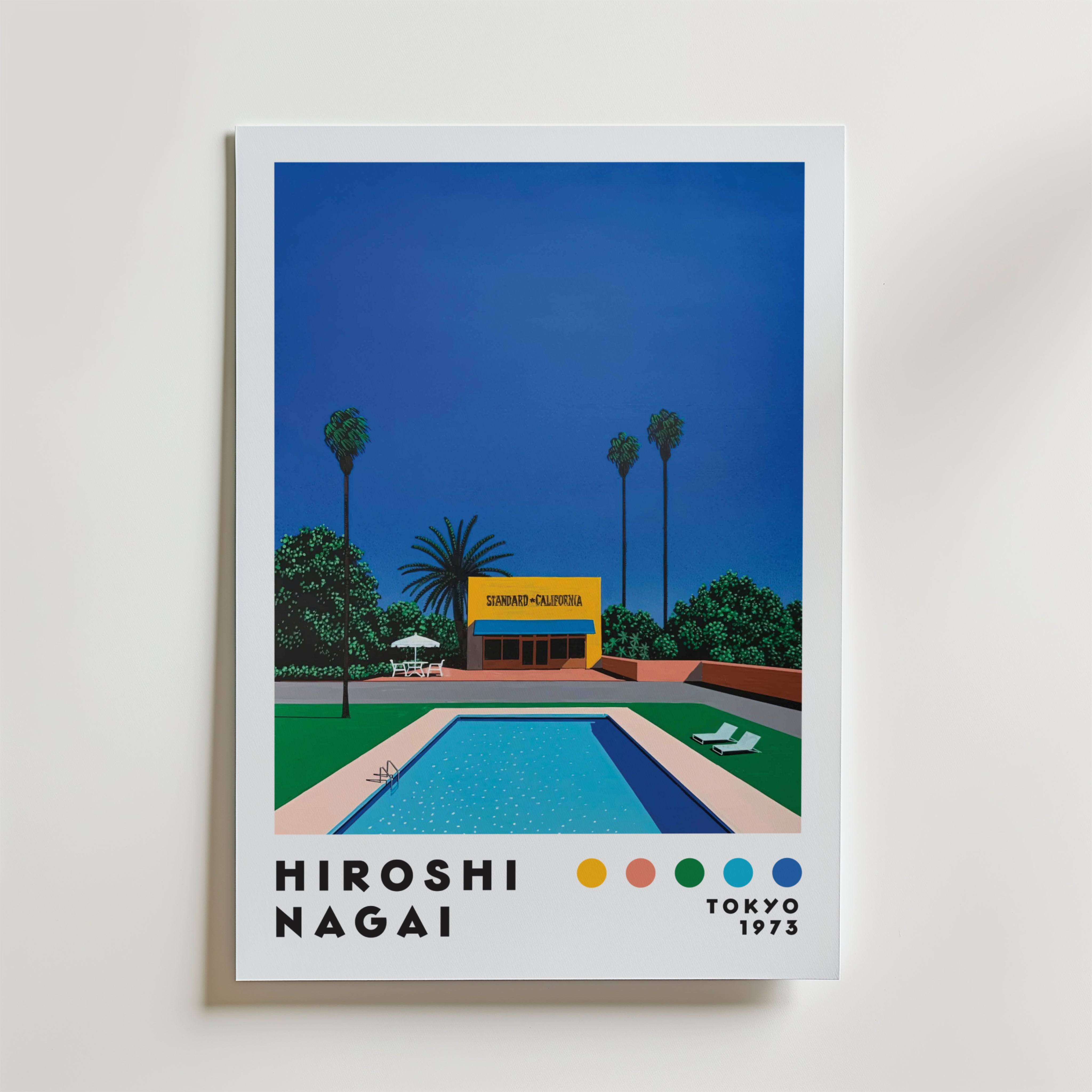 Hiroshi Nagai California Pool Poster - Premium Canvas 40x50 cm