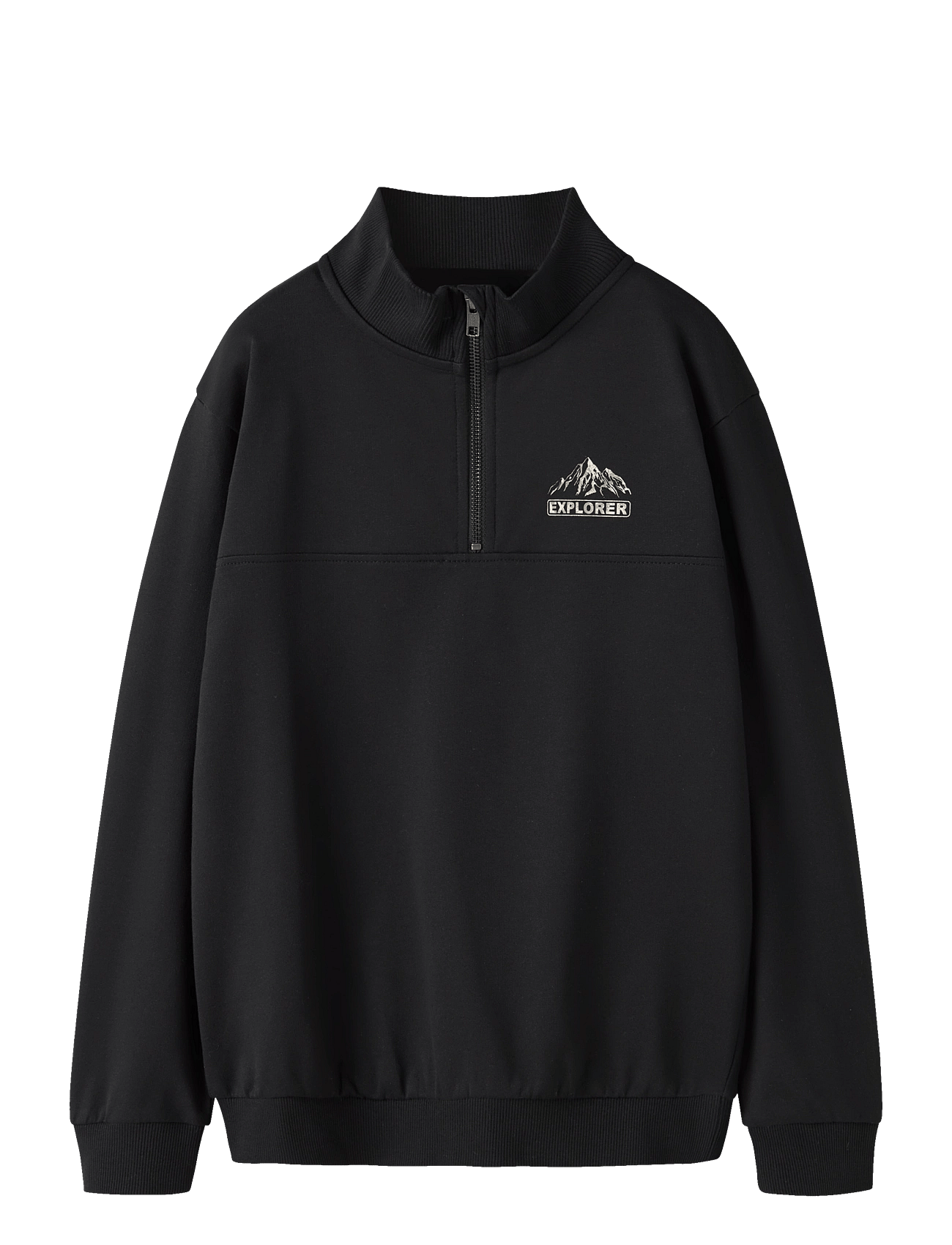 NAME IT Nkmotto Ls Nreg Sweat Half Zip Bru | Black | 122-128