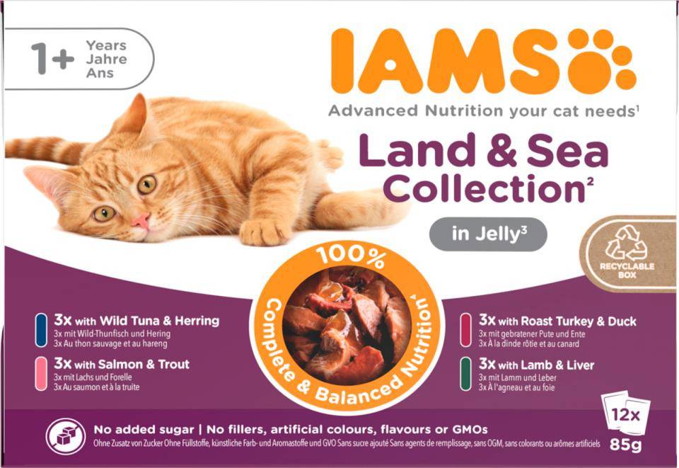 Iams Delights Jelly Multipack Land & Sea Kattfoder - 1,02 kg