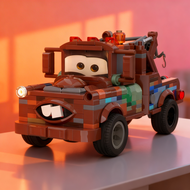 413pcs MOC Tow Mater City Champions Model Building Blocks Creative Display Gift Collectible Decor Kids Premium Adult Desk Home
