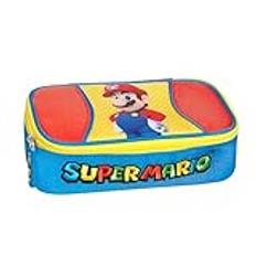 Franco Cosimo Panini SUPER MARIO Officiell Super Mario pennfodral för pojkar och flickor, perfekt för brevpapper, med praktisk dragkedja, 22 x 7,5 x 11 cm, Flerfärgad, Oval pennfodral