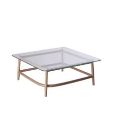 Gebruder Thonet Vienna - Single Curve Low Table C, Pure White C02, Frame in Stained Beech B01 - Soffbord - Nendo - Vit - Trä