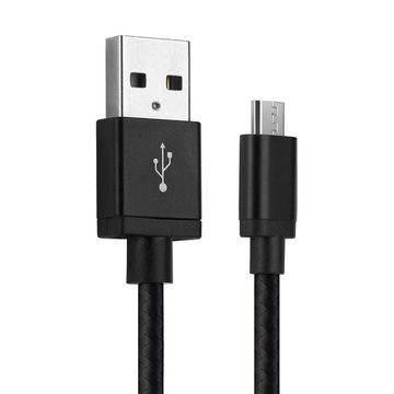 USB-kabel / datakabel för Logitech Harmony Elite, Harmony 950, Harmony One Ultimate / nVidia Shield TV fjärrstyrning, radiostyrning, fjärrkontroll mm - 1m 2A USB-sladd Nylon Datakabel svart