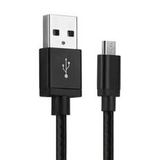 USB-kabel / datakabel för Logitech Harmony Elite, Harmony 950, Harmony One Ultimate / nVidia Shield TV fjärrstyrning, radiostyrning, fjärrkontroll mm - 1m 2A USB-sladd Nylon Datakabel svart