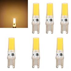 6st 9W G9 LED-lampor Dimbar 500LM COB-lampa för Hemtak Landskap Ljuskronalampor(Warm White 3000K)