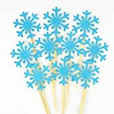 Youery 30 stycken snöflinga tårta topper, prinsessa slott tårtdekoration, grattis på födelsedagen tårtdekoration, snöflingor dekoration, tårta toppare för barns födelsedag, bröllopstårta