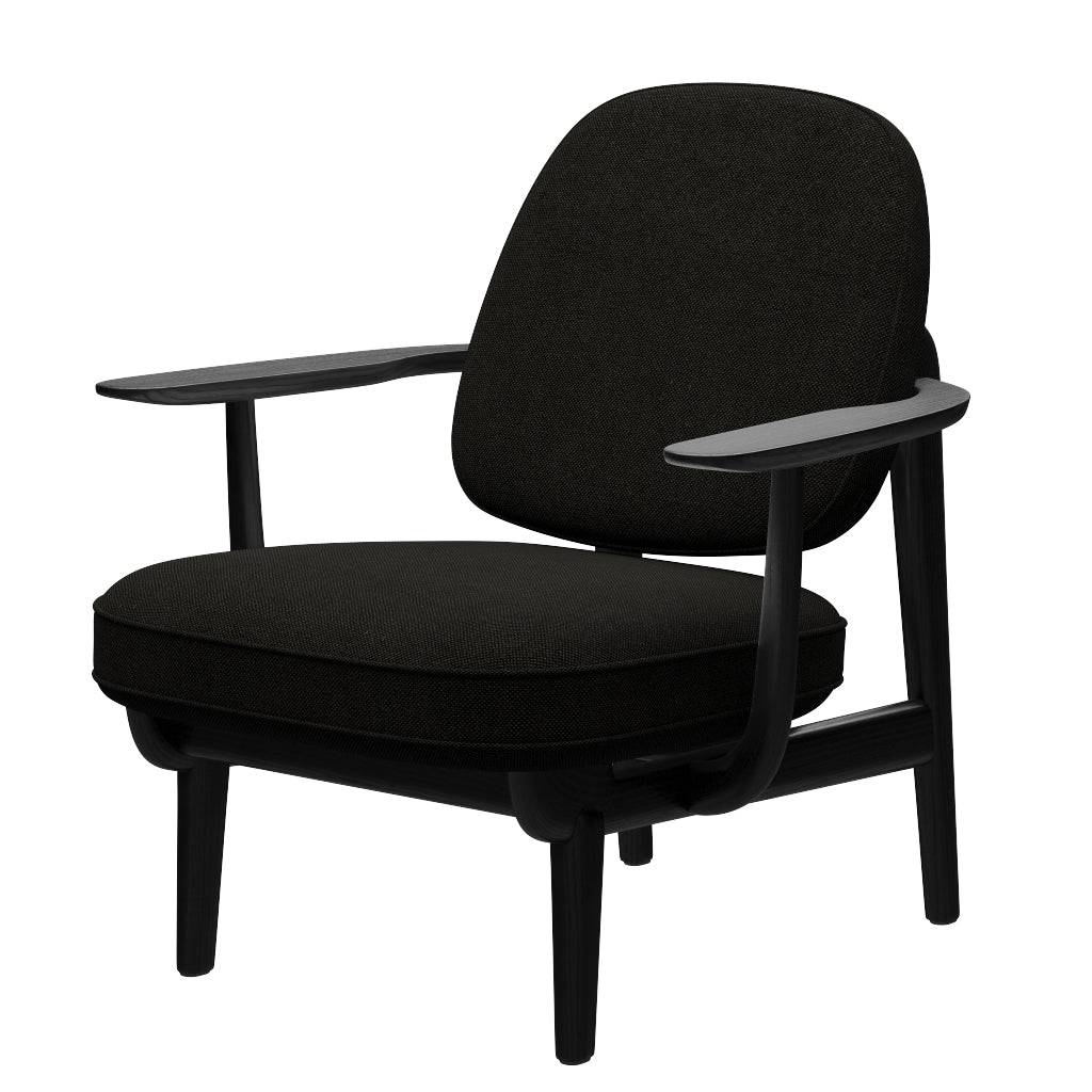 Fred Lænestol, sortfarvet ask fra Fritz Hansen Hallingdal - 173 Black/Grey - Jacobsen Plus
