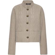 ILSE JACOBSEN Laser Dotted Quilt Jacket Kvinde Greige Overgangsjakker Str 40 - hos Magasin