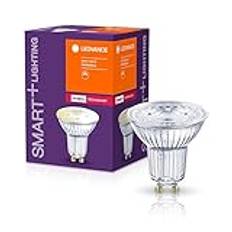 LEDVANCE Smart LED-lampa med ZigBee-teknik, GU10-bas, klart glas ,Varmt vitt (2700K), 350 Lumen, ersätter 50W-belysningsmaterial smart dimbar, 4-Pack