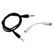 AUX kabel 1,3 meter & Lightning til AUX adapter