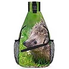 RIRIX igelkott sling ryggsäck djur igelkottar crossbody-väska mångsidig crossbody-väska resa vandring bröstväska ledig dag väska, Som visat, 7.9*3.5*14.2 inches