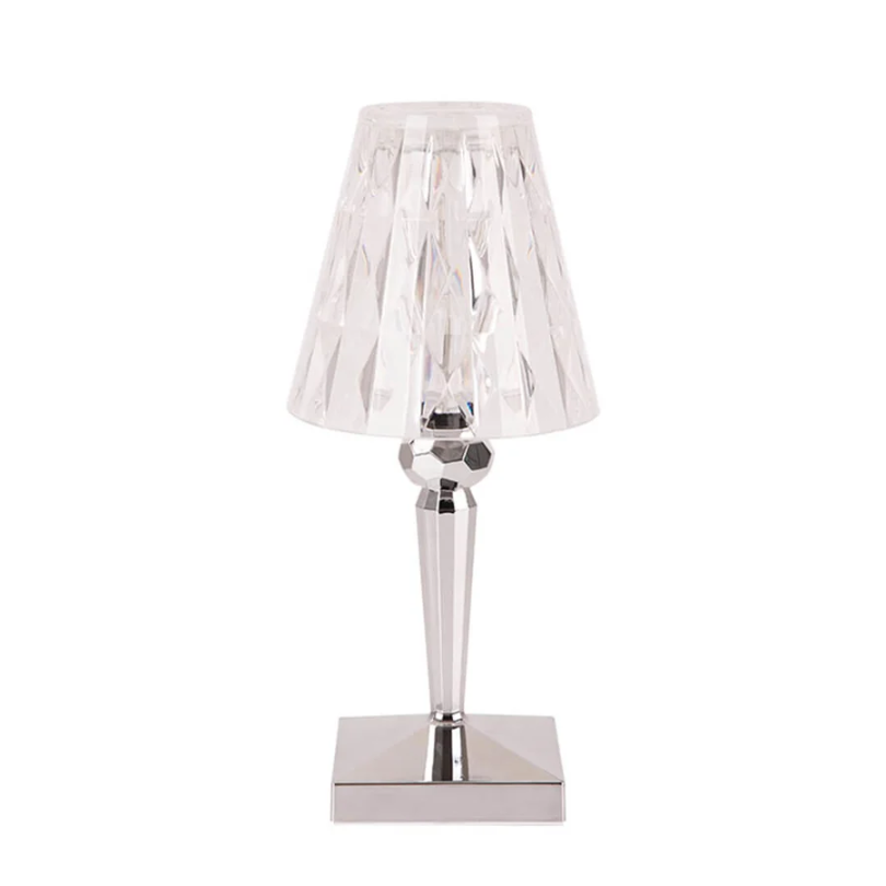 CrystalLuxe Bordslampa - Elegant Kristallbordslampa - Silver