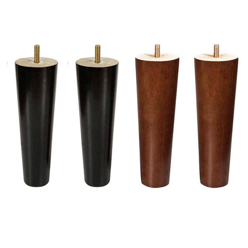 Wooden Conical TV Cabinet Bed Chair Durable for Coffee Table Sofa Leg Table Feet Furniture Leg svart