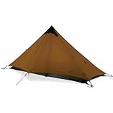 Ultralätt tält för 1 person för backpacking camping och vandring, 15D-belagt nylonskydd med sned design (Khaki)