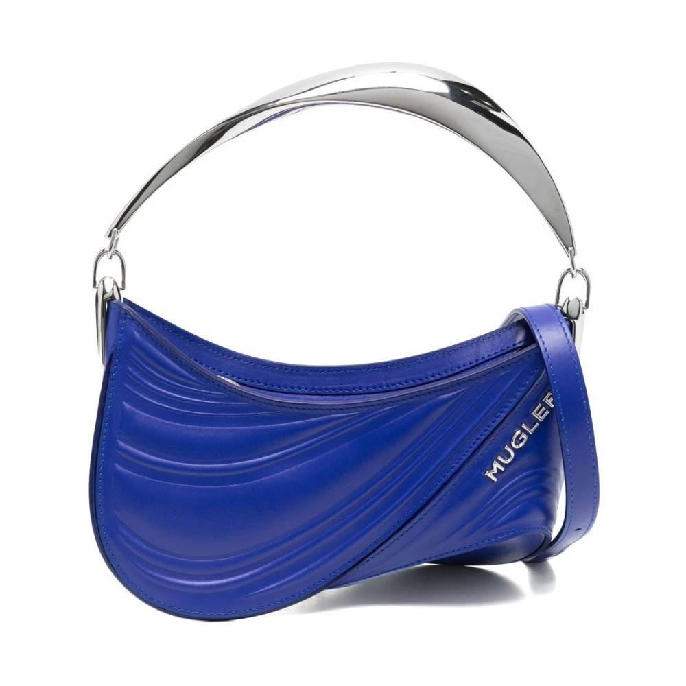 Mugler Spiral Curve 01 Embossed Tote Bag - Tasker - Dame - Blå - ONE SIZE - Uld