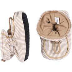 Melton Striped Textile Slippers Beige Hjemmesko Str 24/25 - hos Magasin