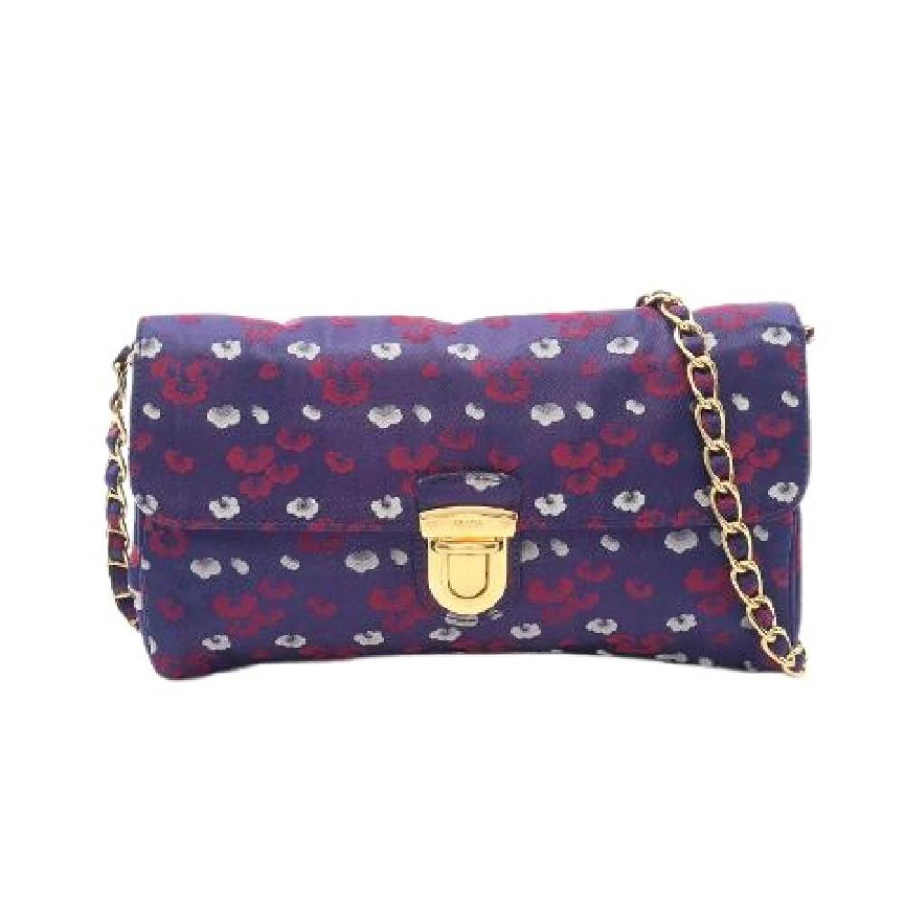 Prada Vintage Pre-owned Nylon Shoulder Bag Bp0584 - Vintage - Dame - Lilla - ONE SIZE - Uld
