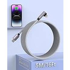 iPhone laddningskabel 5 m, Lightning-kabel lång iPhone snabbladdningskabel MFi certifierad iPhone-kabel nylon snabb USB-laddningskabel för iPhone SE 2020 11 12 13 14 Pro Max mini XS Max XR X 8 7 6 6s