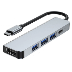 USB-C MacBook Pro hub 5in1 - Grå