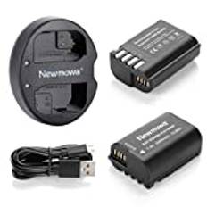 Newmowa Ersättningsbatteri DMW-BLK22 (2-pack) och bärbar USB dubbel laddare kit för Panasonic DMW-BLK22 och Panasonic Lumix DC-S5