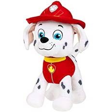 JuniorToys Design för Paw Patrol mjuk leksak 28 cm hjälpare på fyra tassar som gosiga plyschhundar (Marshall dalmatiner brandkår)
