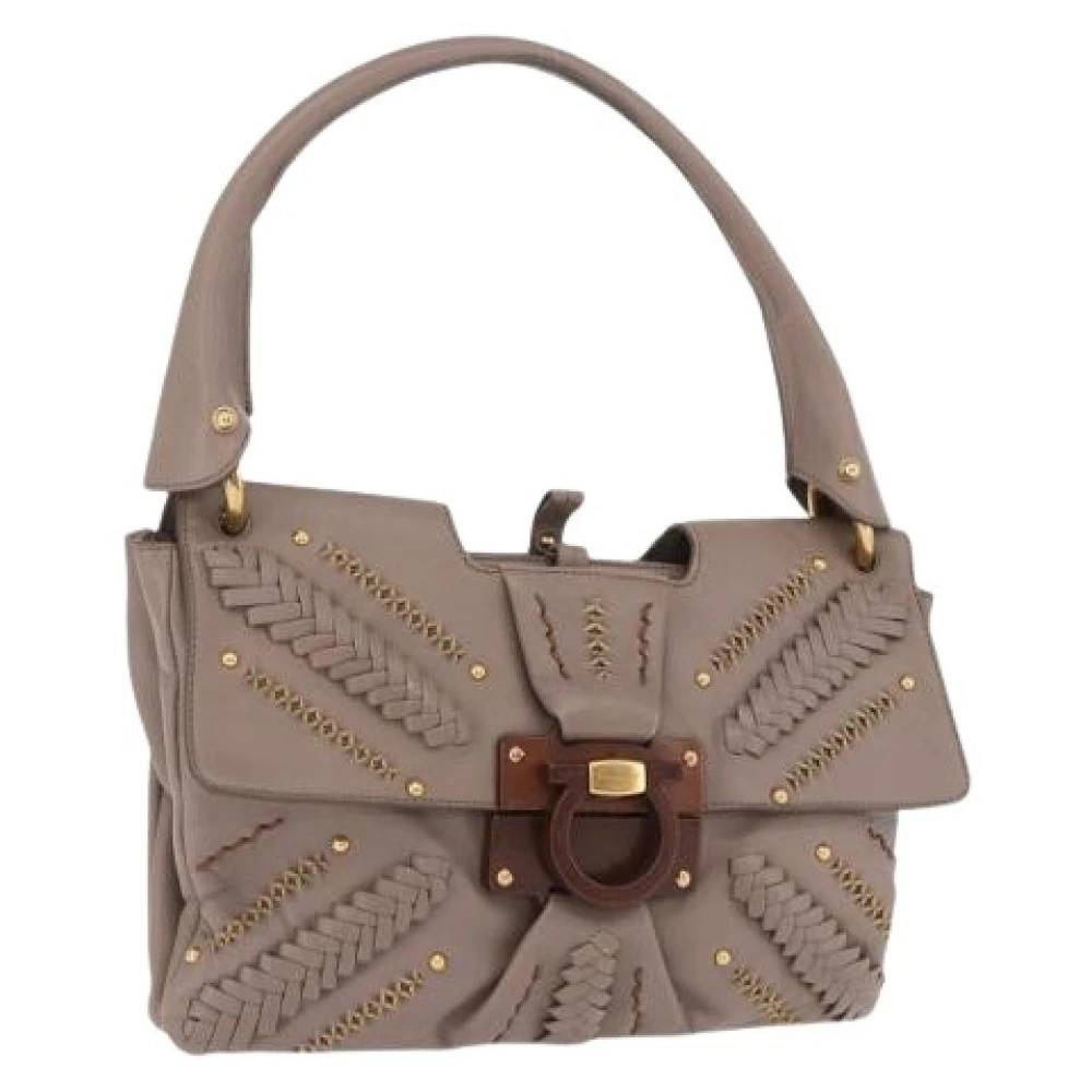 Salvatore Ferragamo Pre-owned Pre-owned Shoulder Bag - Vintage - Dame - Brun - ONE SIZE - Uld