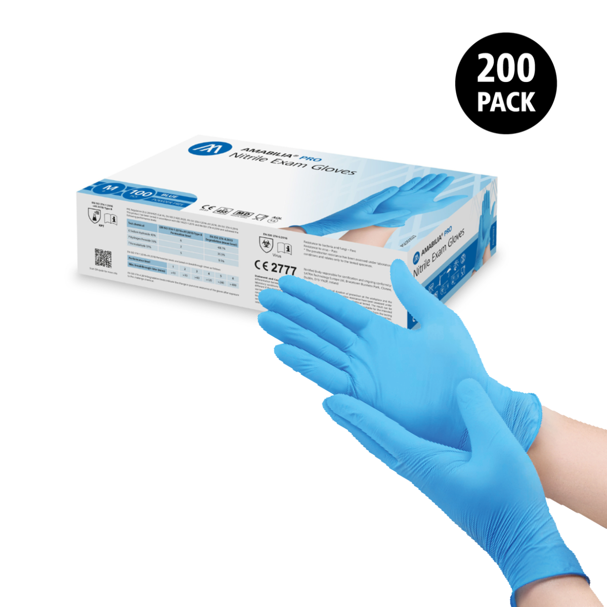Nitrilhandskar (XL) blå Amabilia® 180/fp