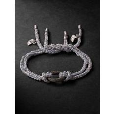 Carolina Bucci - Lucky Protection White Gold, Diamond, Silk and Lurex Bracelet - Men - Blue