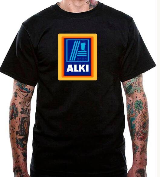Alki Aldi T-shirt Unisex Uneek T-shirt Rolig present Snyggt T-shirt Hela säsongen Streetwear Lös och avslappnad topp Grafiska T-shirts cm blue