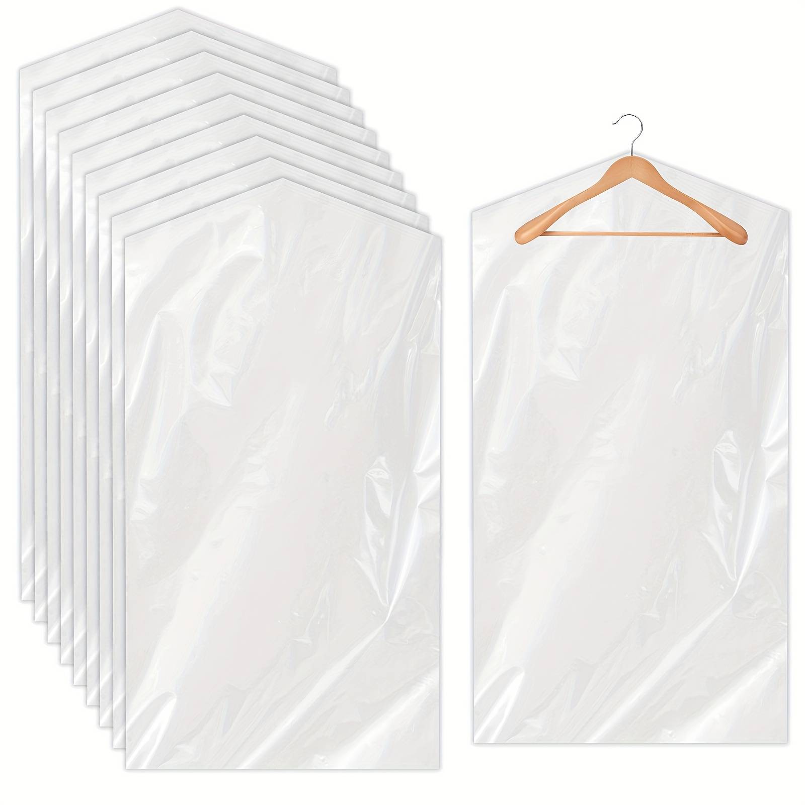 90pcs Clear Plastic Dry Cleaner Bags, 35.4 Inches, Dust-Proof Garment Covers w/ Secure Closure for Hanging Clothes & Storage