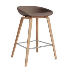 HAY About a Stool - AAS 33 - Sense Læder - Sense Læder | Dark Brown / Eg | Sortbejdset / Mat Stål